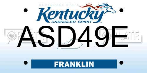 ASD49E Kentucky License Plate