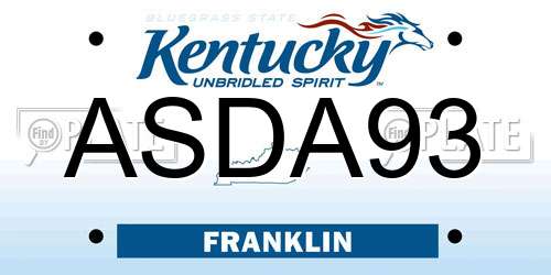 ASDA93 Kentucky License Plate