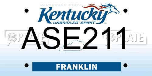ASE211 Kentucky License Plate
