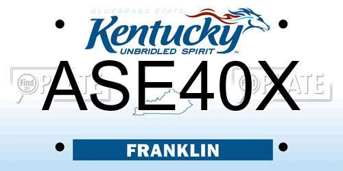 ASE40X Kentucky License Plate