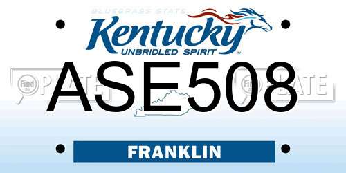 ASE508 Kentucky License Plate