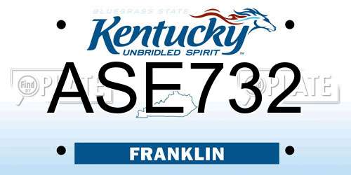 ASE732 Kentucky License Plate