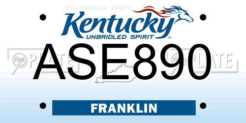 ASE890 Kentucky License Plate