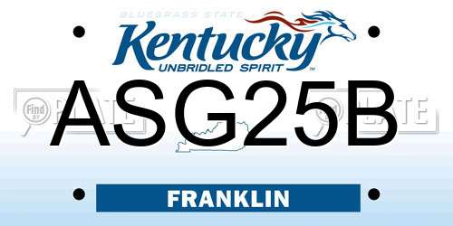 ASG25B Kentucky License Plate