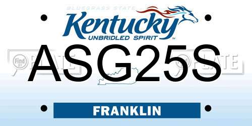 ASG25S Kentucky License Plate