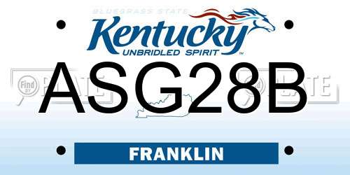 ASG28B Kentucky License Plate