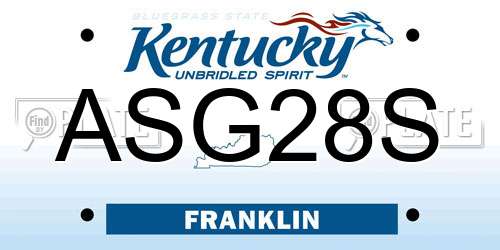 ASG28S Kentucky License Plate