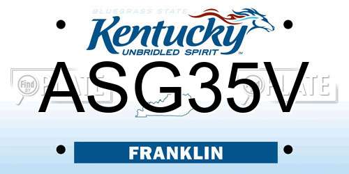 ASG35V Kentucky License Plate