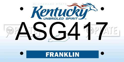 ASG417 Kentucky License Plate