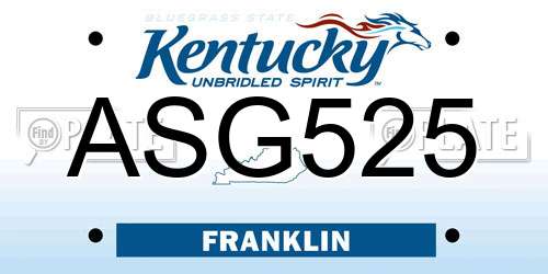 ASG525 Kentucky License Plate
