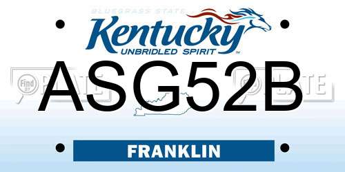 ASG52B Kentucky License Plate