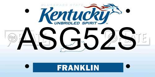 ASG52S Kentucky License Plate