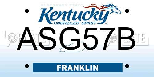 ASG57B Kentucky License Plate