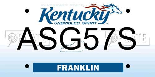 ASG57S Kentucky License Plate