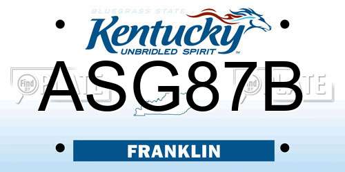 ASG87B Kentucky License Plate