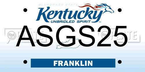 ASGS25 Kentucky License Plate