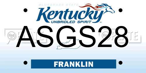 ASGS28 Kentucky License Plate