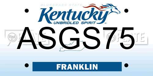 ASGS75 Kentucky License Plate