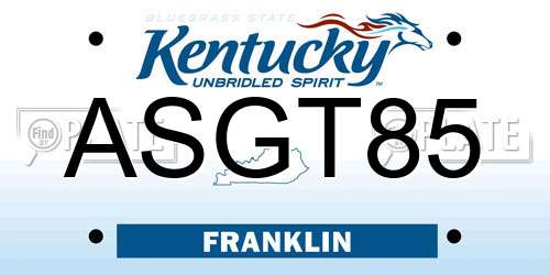 ASGT85 Kentucky License Plate