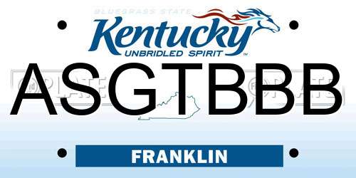 ASGTBBB Kentucky License Plate