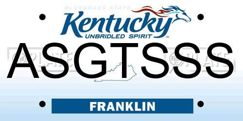 ASGTSSS Kentucky License Plate