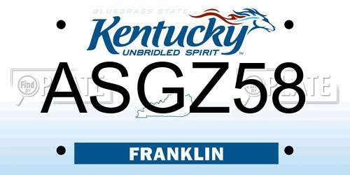 ASGZ58 Kentucky License Plate