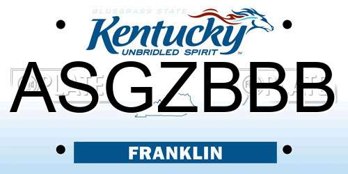 ASGZBBB Kentucky License Plate