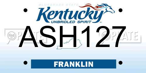 ASH127 Kentucky License Plate