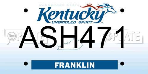 ASH471 Kentucky License Plate