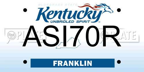 ASI70R Kentucky License Plate