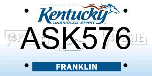 ASK576 Kentucky License Plate