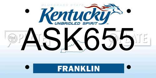 ASK655 Kentucky License Plate