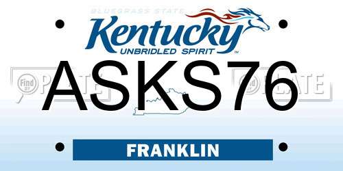 ASKS76 Kentucky License Plate