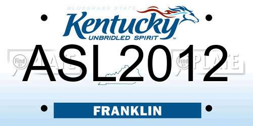 ASL2012 Kentucky License Plate