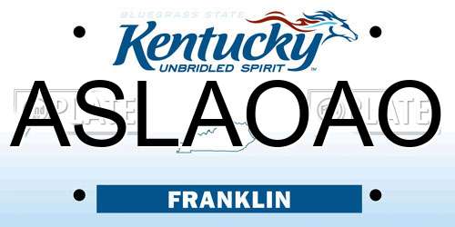 ASLAOAO Kentucky License Plate