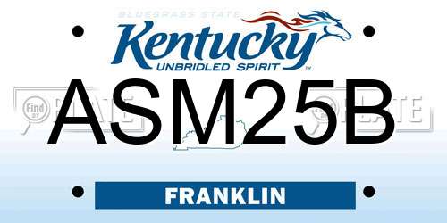 ASM25B Kentucky License Plate