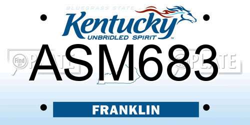 ASM683 Kentucky License Plate