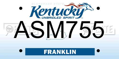 ASM755 Kentucky License Plate