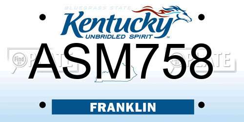 ASM758 Kentucky License Plate