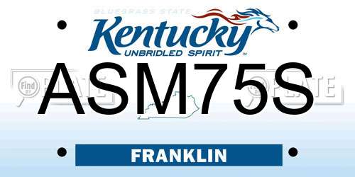 ASM75S Kentucky License Plate