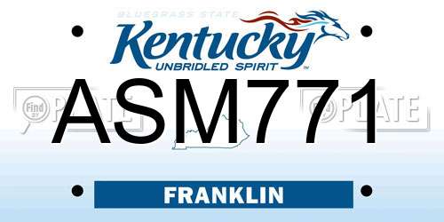 ASM771 Kentucky License Plate