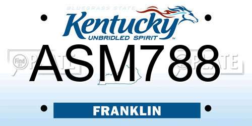 ASM788 Kentucky License Plate