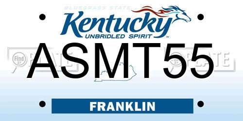 ASMT55 Kentucky License Plate