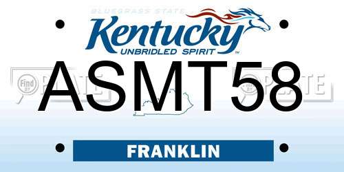 ASMT58 Kentucky License Plate