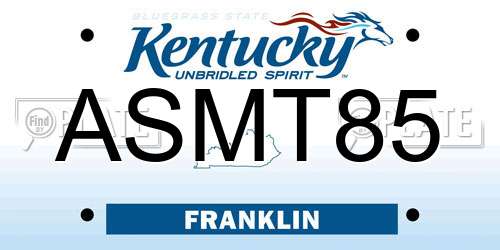 ASMT85 Kentucky License Plate
