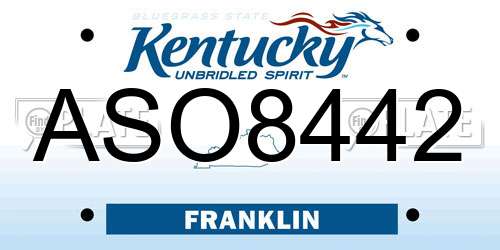 ASO8442 Kentucky License Plate