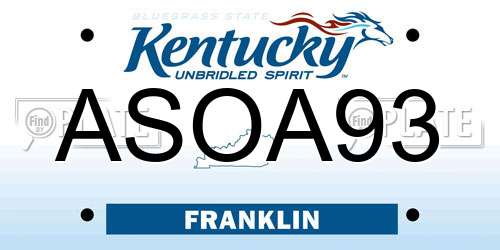 ASOA93 Kentucky License Plate