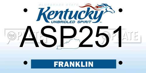 ASP251 Kentucky License Plate