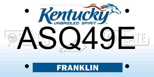 ASQ49E Kentucky License Plate