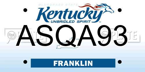 ASQA93 Kentucky License Plate